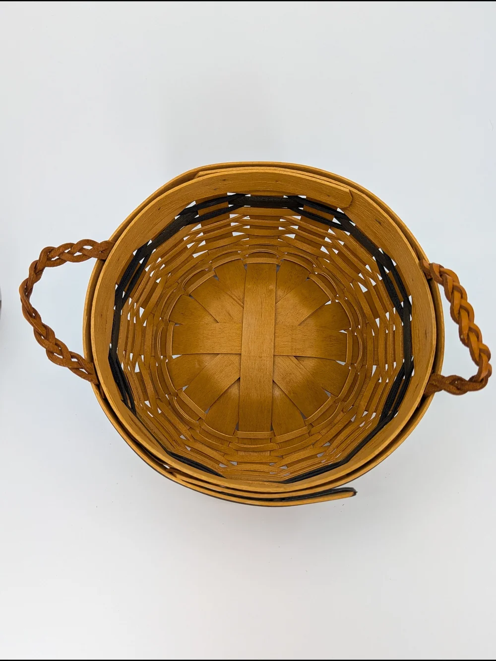 Longaberger Collectors Club 1998 Edition Basket/Liner/Protector Navy/Green